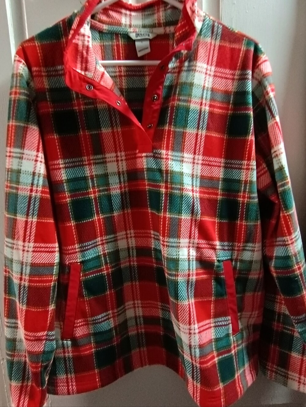 Red and Green Plaid Pullover Fleece